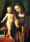 Virgin Canvas Paintings - The Virgin And Child With A Columbine